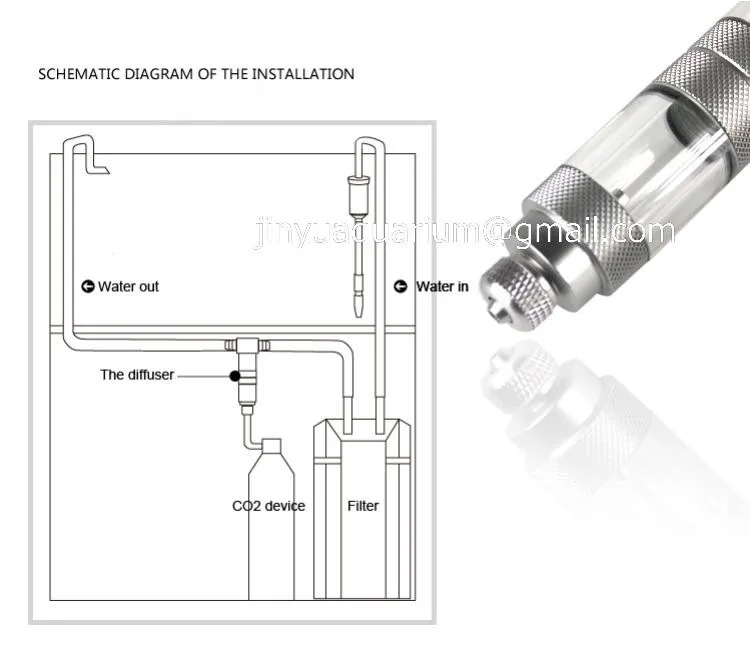 Внешний CO2 диффузор распылитель обратный клапан регулятор для аквариума 4 в 1 Заменить керамический водяное растение для аквариума садок для рыбы