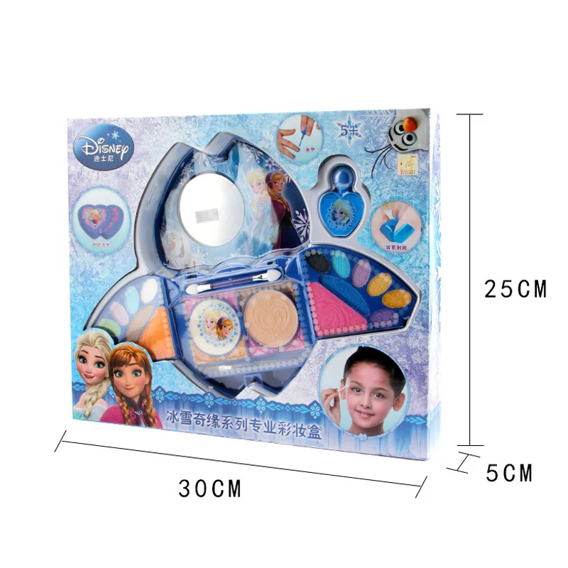 Disney Pretend Play Frozen Elsa Child Cosmetic Princess Makeup Heart Shape Gift Box Lip Gloss Girl Toy For Children Cosmetic Set