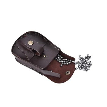 

1 Pcs 11*13.5*3 cm Leather Case Waist Bag Pouch for Catapult Slingshot Steel Balls Ammo Games