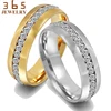 Dedo elegante plata de oro banda de acero inoxidable anillos boda Womans completa Crystal Clear piedra anillos para las mujeres señora regalo ► Foto 3/6