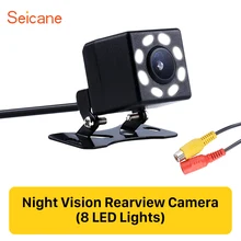 Seicane di Plastica 648*488 pixel HD filo di Macchina Fotografica di Rearview Dell’automobile di Parcheggio Retromarcia di Backup Monitor Kit CCD CMOS con 8 display A LED