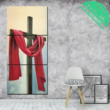 3 Шт. Пересечение с Красным Шарфом Традиции HD Печатные Холст Картины Wall Art Pictures Украшения