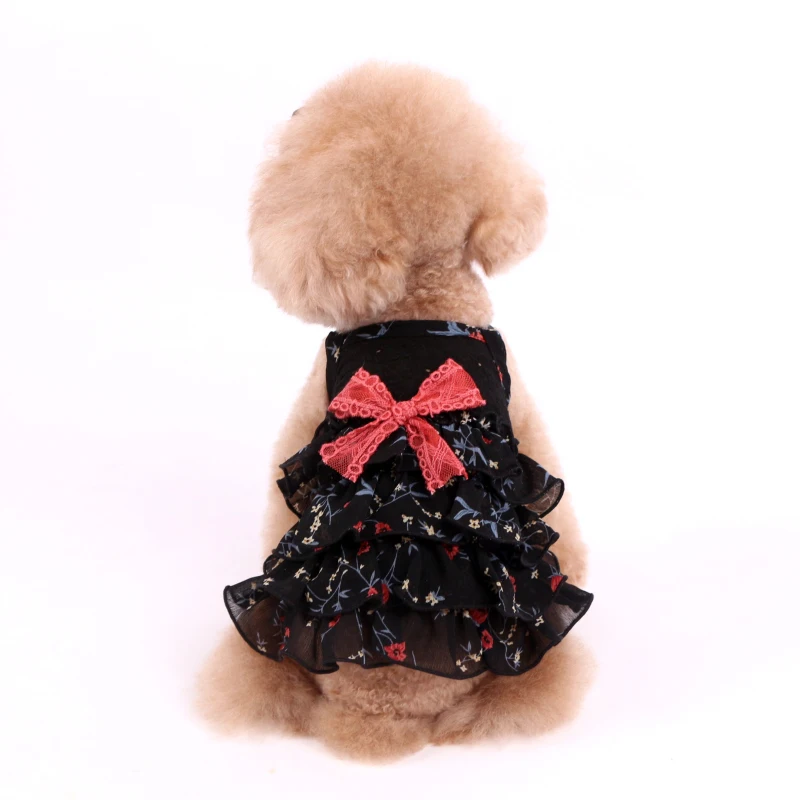 Cute Bowknot Dog Dress Cat Chihuahua Yorkshire Puppy Dog Clothes Small Dog Costume Yorkie Poodle Bichon Schnauzer Pet Clothing