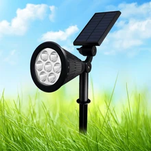 7 светодиодный регулируемые светильники водонепроницаемый сад газон сад Солнечный питание безопасности патио RGB красочные открытый ультра яркий