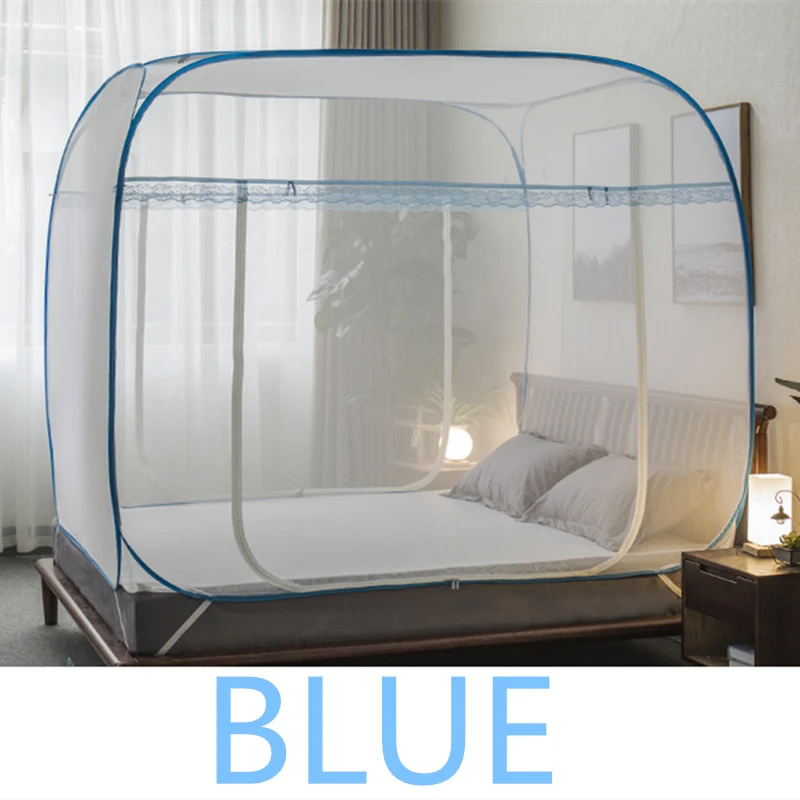 Folding Summer Mongolian Yurt Mosquito Net Double Bed ...
