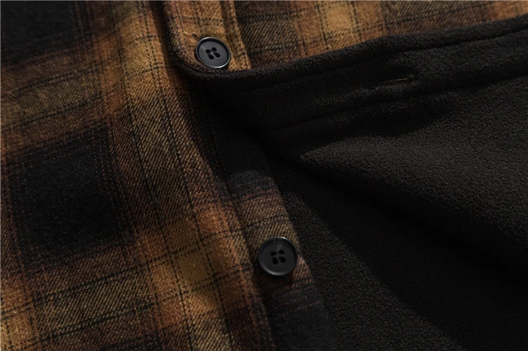 Японский стиль модный бренд Bump цветные клетчатые плотные флисовые мужские рубашки хип-хоп Осенние повседневные винтажные клетчатые