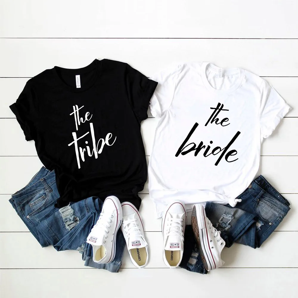 Unisex Casual Bridesmaid Gift Bride Tribe Tee T-Shirt Hipster Cotton Party Grunge Top Couple Sister Camisetas Bachelorette Party Unisex Casual Bridesmaid Gift Bride Tribe Tee T-Shirt Hipster Cotton Party Grunge Top Couple Sister Camisetas Bachelorette Party