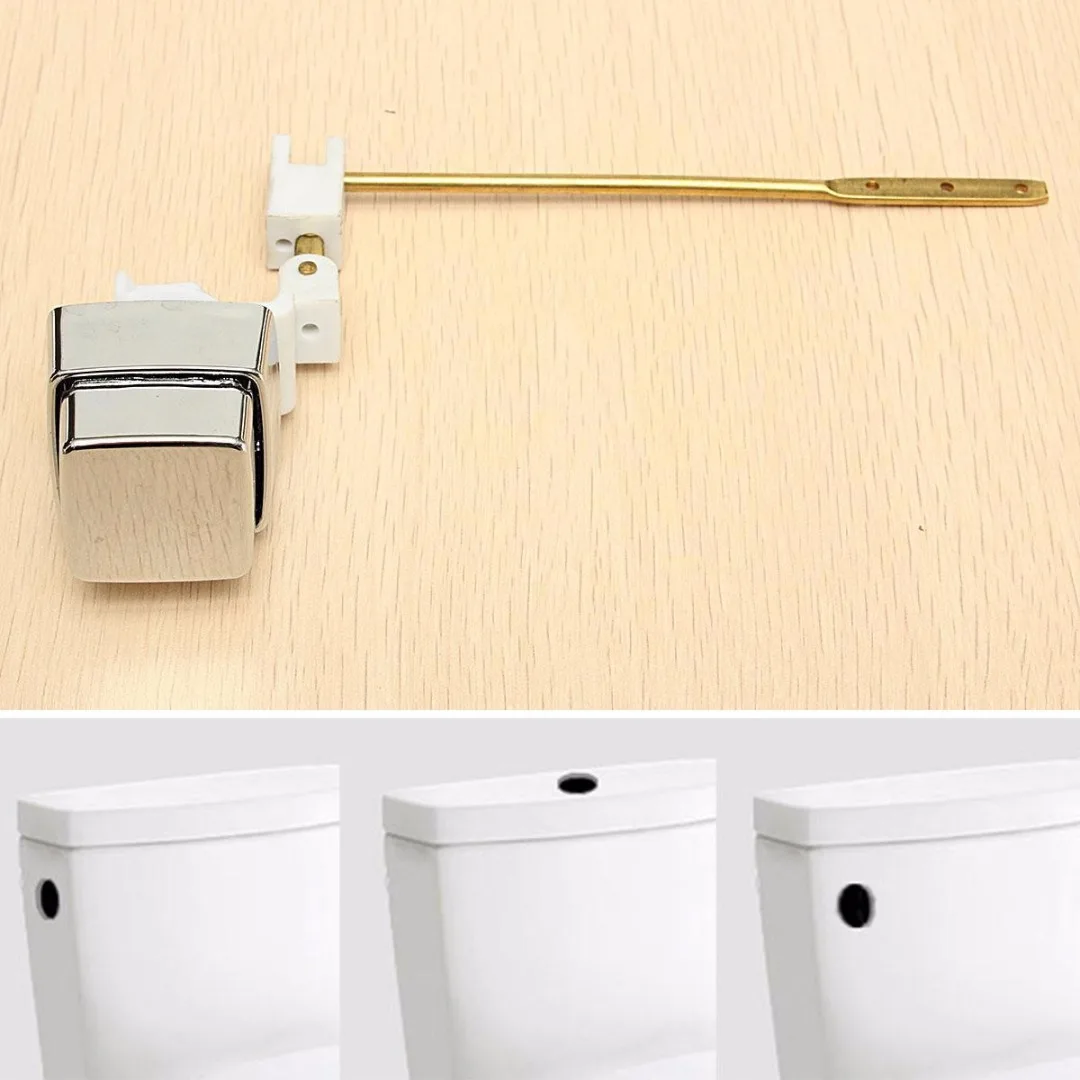 1pc Side Mount Master Plumber Toilet Tank Lever Flush Handle Brass Arm Push Button