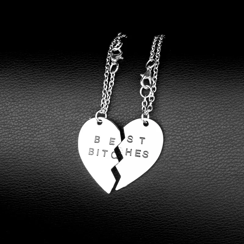 Новая мода ожерелье лучшим другом комплект брелков best Bitches 2/3 подвеска в виде разбитого сердца ожерелье Тройная прошивка подруги подруга friendsh