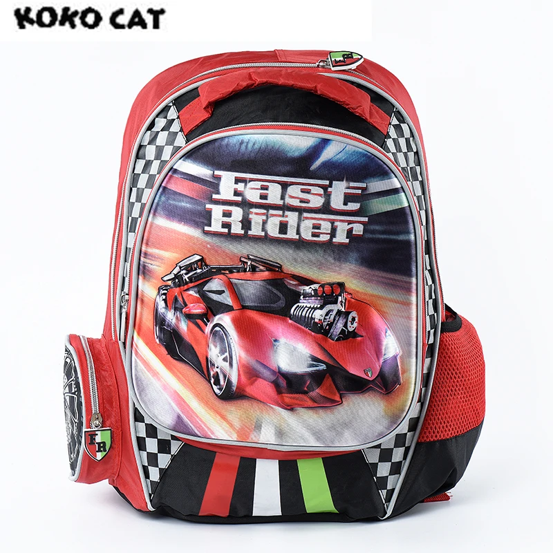 

KOKOCAT Cartoon Kids Children School Backpack Cool Car Bags Boys Bookbag School Backpacks for Teens Boy Student Schoolbag