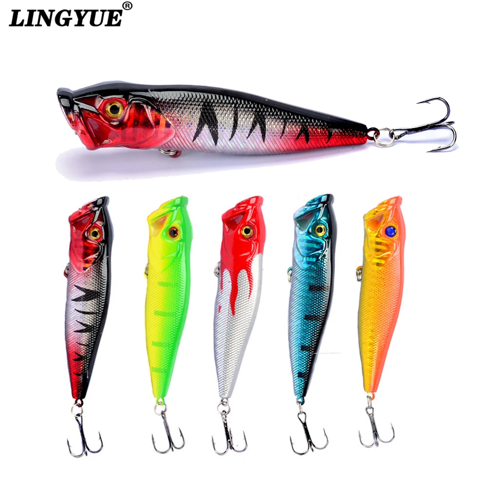 LINGYUE New 1pcs Fishing Lures 9.5cm 12g Topwater Popper Bait 5 color Available Bass Crankbait Wobbler Fishing Tackle Wholesale|bass crankbaits|wholesale crankbaitspopper bait - AliExpress