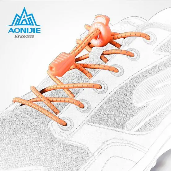 AONIJIE 120cm Men Women Outdoor Sports Reflective Laces Convenient Quick Safe Elastic Shoelace Climbing Running Riding Hiking