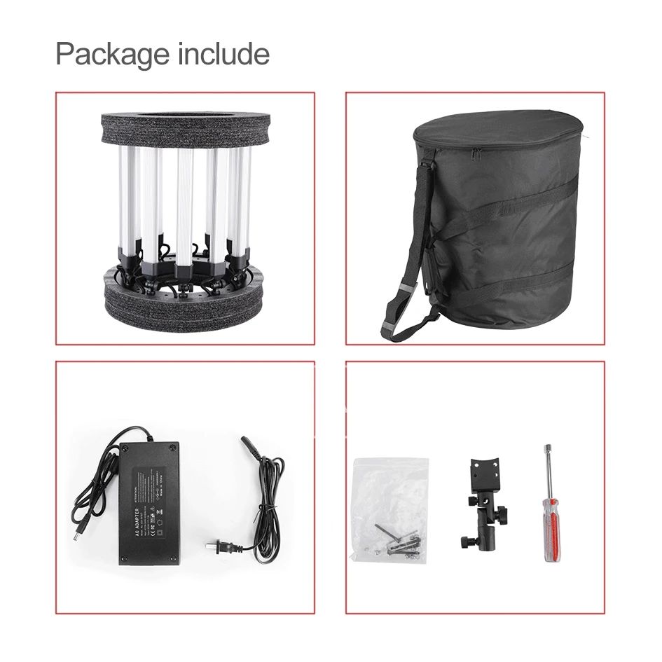  ALUMOTECH Foldable Easy Carry With 180W Bi-color 3200K~5600K LED Light For Photography Studio Video