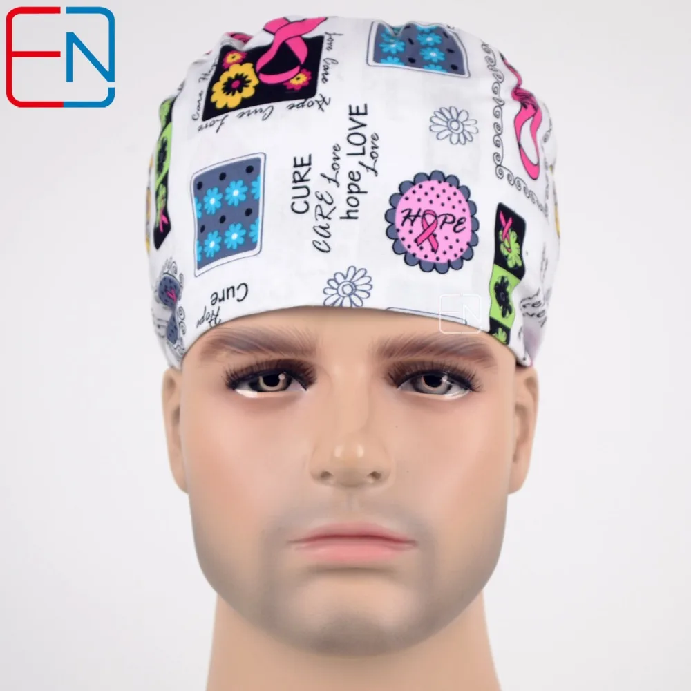 

Hennar Scrub Caps 2018 Hot Selling Doctor Medical Lab Caps Masks Womens Surgical Print Hats Medical Adjustable Scrub Caps Unisex
