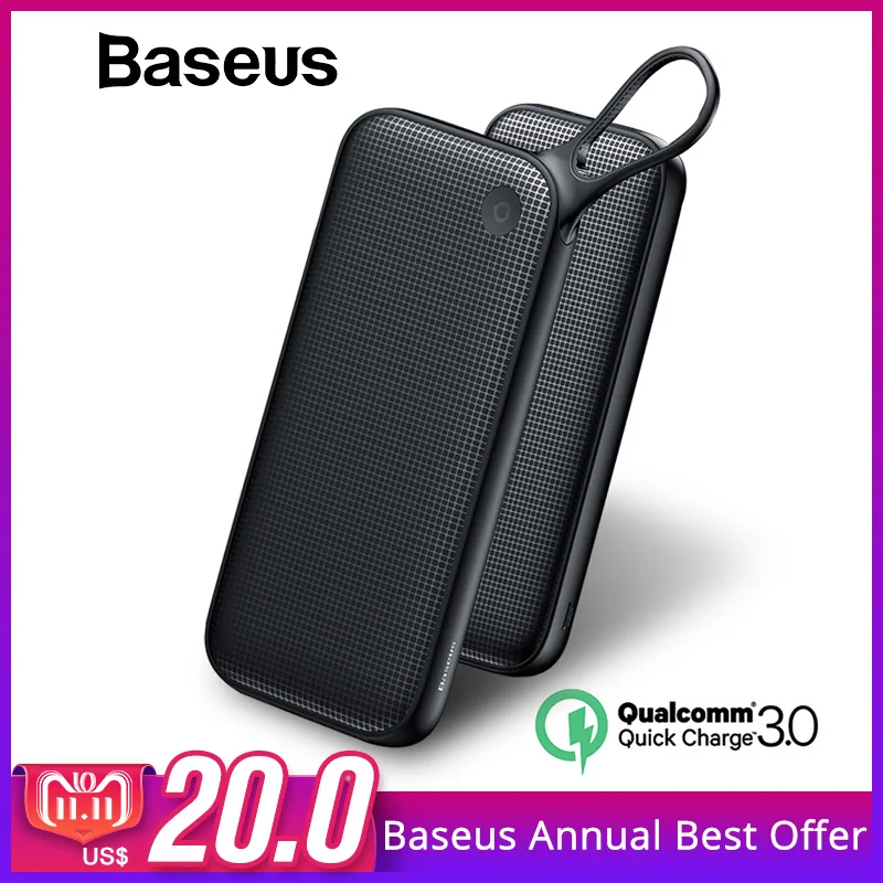 Baseus 20000mAh Power Bank For iPhone Xs Max XR 8 7 Samsung S9 USB PD
