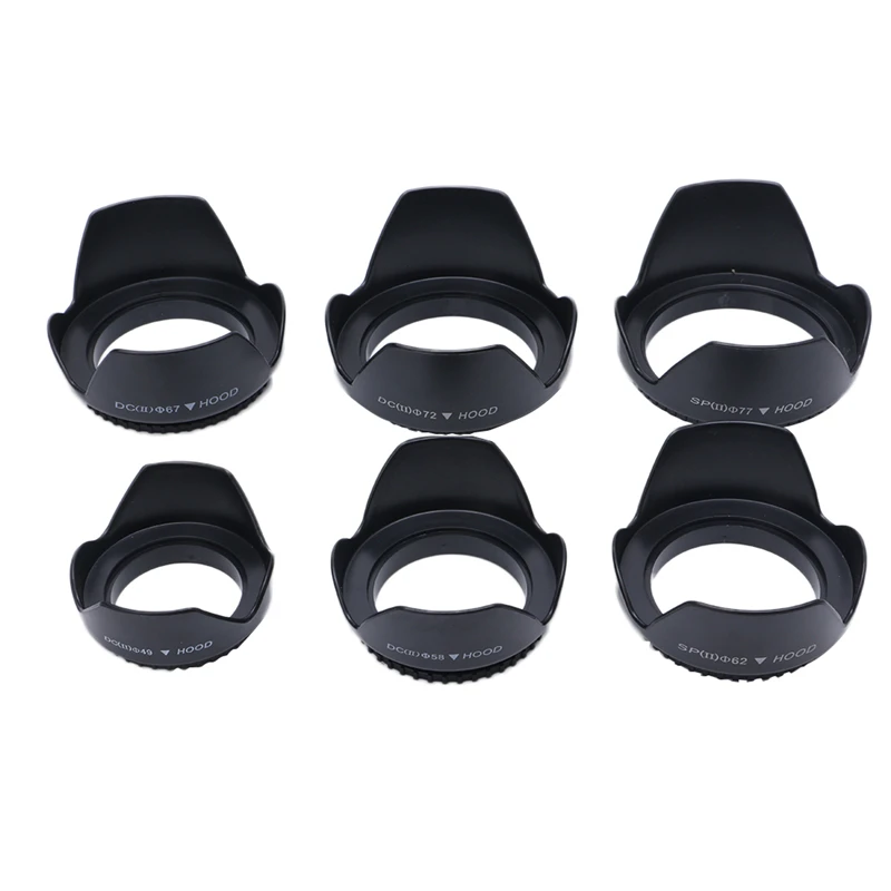 

OOTDTY Camera Lens Accessories Universal Digital Camera Flower Lens Hood 49/62/67/72/77mm For Canon Nikon Sony Dropshipping