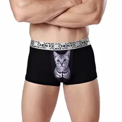 Боксеры для кошек, мужские Модальные С буквенным принтом, Cueca Masculina, мужское дышащее нижнее белье, мужские трусы для геев, большие размеры