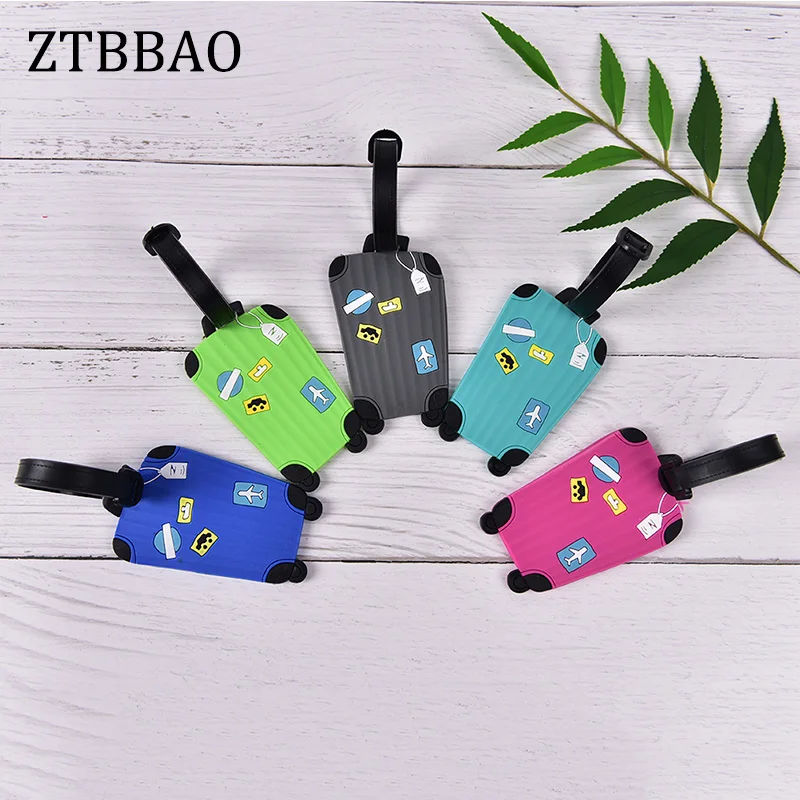 1PCS Candy Color Luggage Tags for Travel English Letter Luggage Label Strap Suitcase Name ID Address Tags Luggage Tags