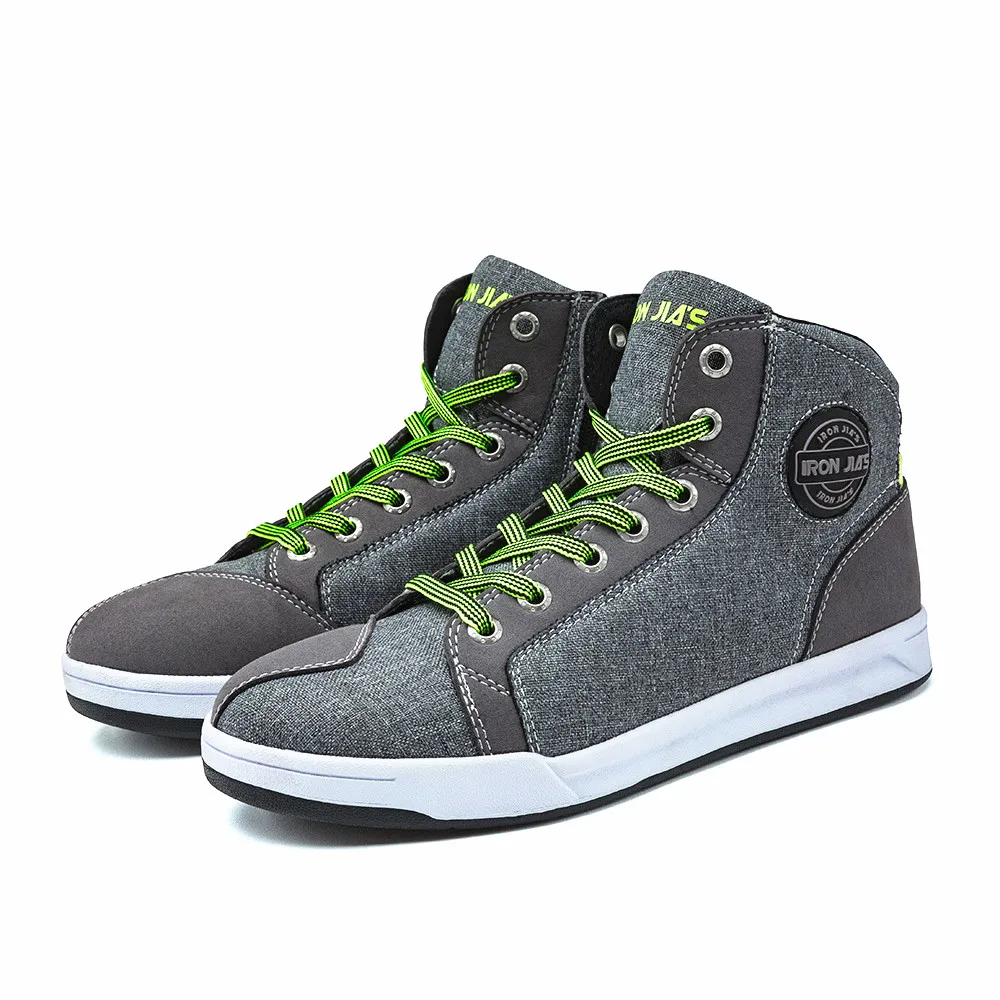 

Motorcycle Boots Summer Breathable Fashion Men Road Street Gray Casual Shoes professional Protective Racing Motorcycle Stivali