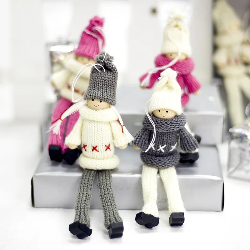 2 шт. Kawaii Трикотажные Рождество дерево висит куклы-подвески Desktop украшения для праздника вечерние партии Декор Детский подарок