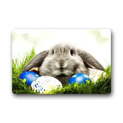 WARMTOUR дверные коврики счастливый Пасхальный заказной прямоугольник прихожей нескользящий для дома/Открытый коврик Пол Коврик кролик коврики