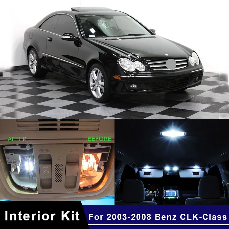 Edislight 16 шт. Canbus светодиодный комплект освещения салона автомобиля для 2003 2008 Mercedes