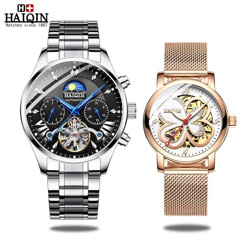 

HAIQIN Men's mens watches top brand luxury automatic mechanical watch men wristwatch mens reloj hombre tourbillon Set 2019 Style