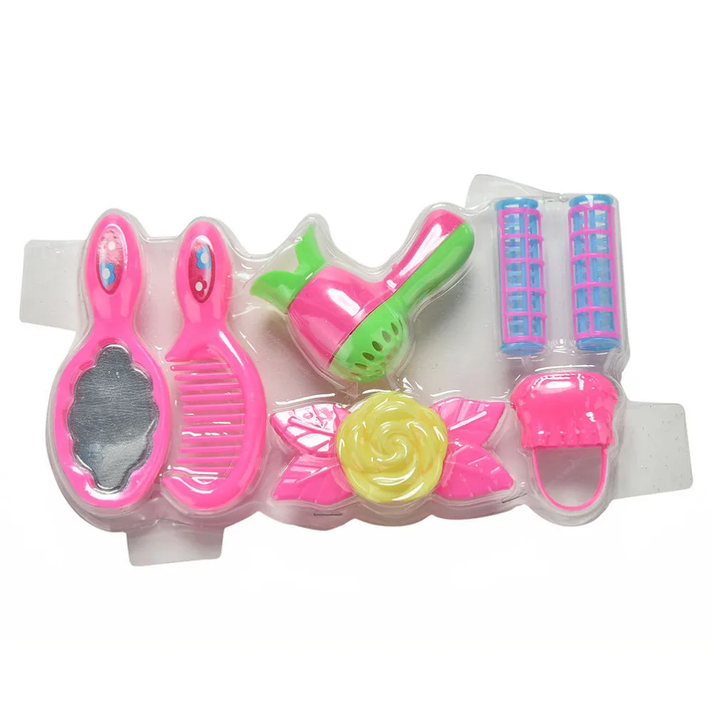 7 Pcs/lot Makeup Accessories For Barbies Doll Plastic Hairpin Hair