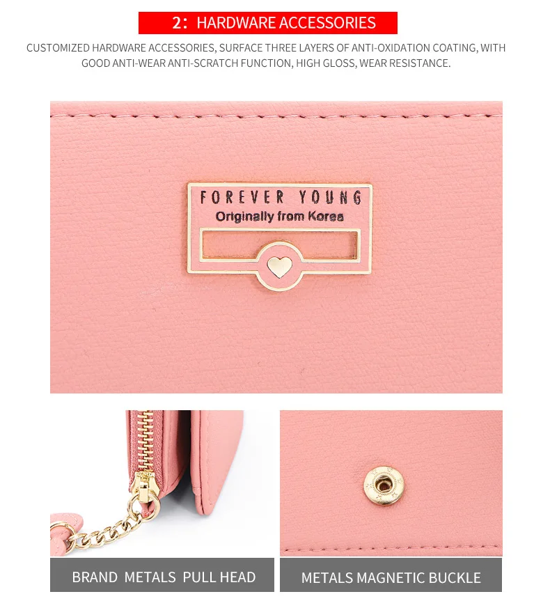 WEICHEN сердце кулон женский кошелек на молнии монета карман держатель для карт бренд розовый маленький женский кошелек женский короткий