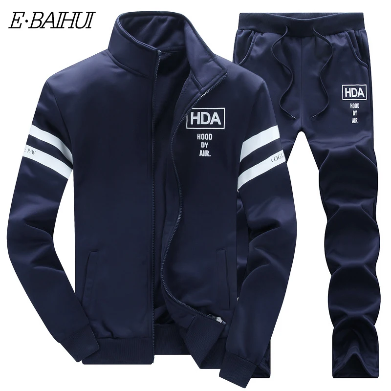 

E-BAIHUI New Men's Casual Sportwear Suit Autumn Spring Designer Embroidery Male Baseball Jersey Suit For Men Leisure Suits TZ006