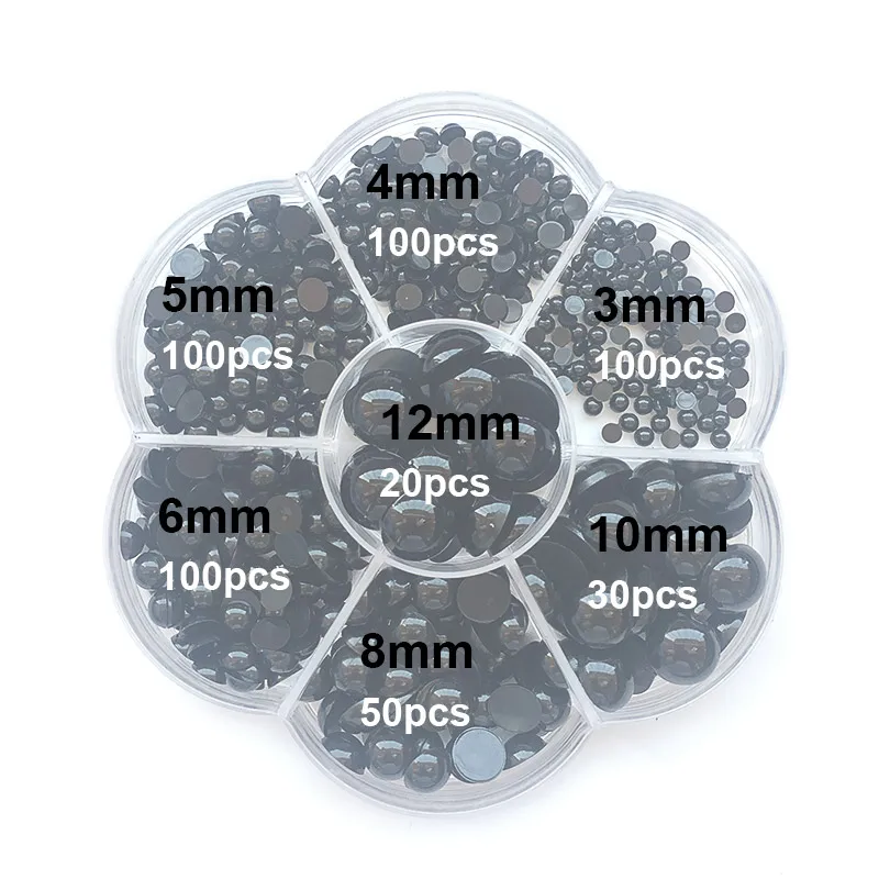 Doll Eyes 3-12mm 500pcs Round Flat Black Eyes Plastic Eyes For Dolls Making Toys For Teddy Bear Dolls Amigurumi Doll Accessories Doll Accessories Plush Doll Accessories