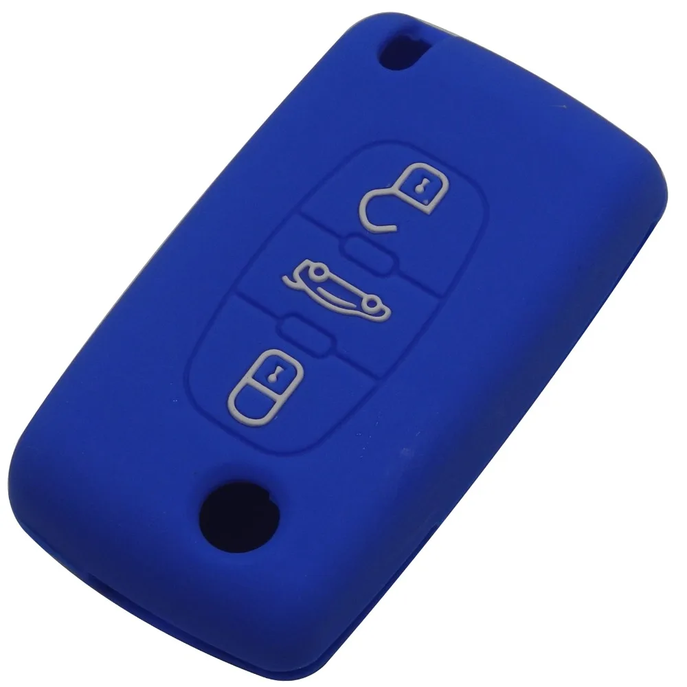 Силиконовый чехол для ключей от машины peugeot 307 308 407 Citroen C3 C4 C6 Xsara Picasso Berlingo 3 кнопки