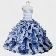 RSE277 Vestidos De 15 Anos Yiaibridal платье невесты с открытыми плечами и вырезом сердечком бальное платье пышная органза оборки 2 шт. белый и платье для празднования 15-летия голубого цвета