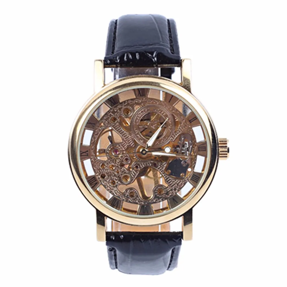 

Men's Gorgeous Ultra-thin Golden Hollow Carve Dial Luxury Mechanical Clock Watch 5V87 9387