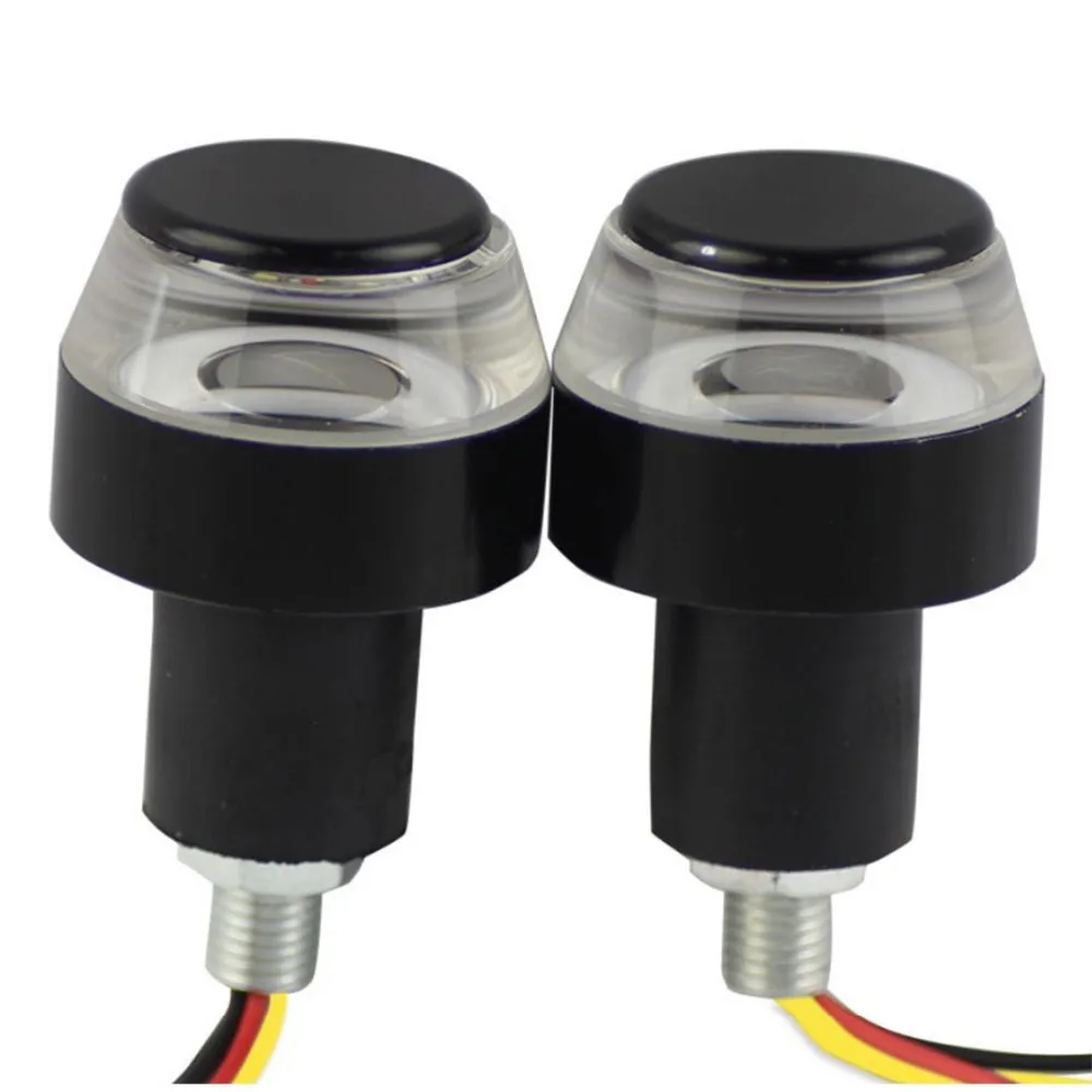 

2pcs/set motorcycle Styling plastic Handlebar top led lamps MOTO turn Signal light Amber FOR 22mm Handlebar