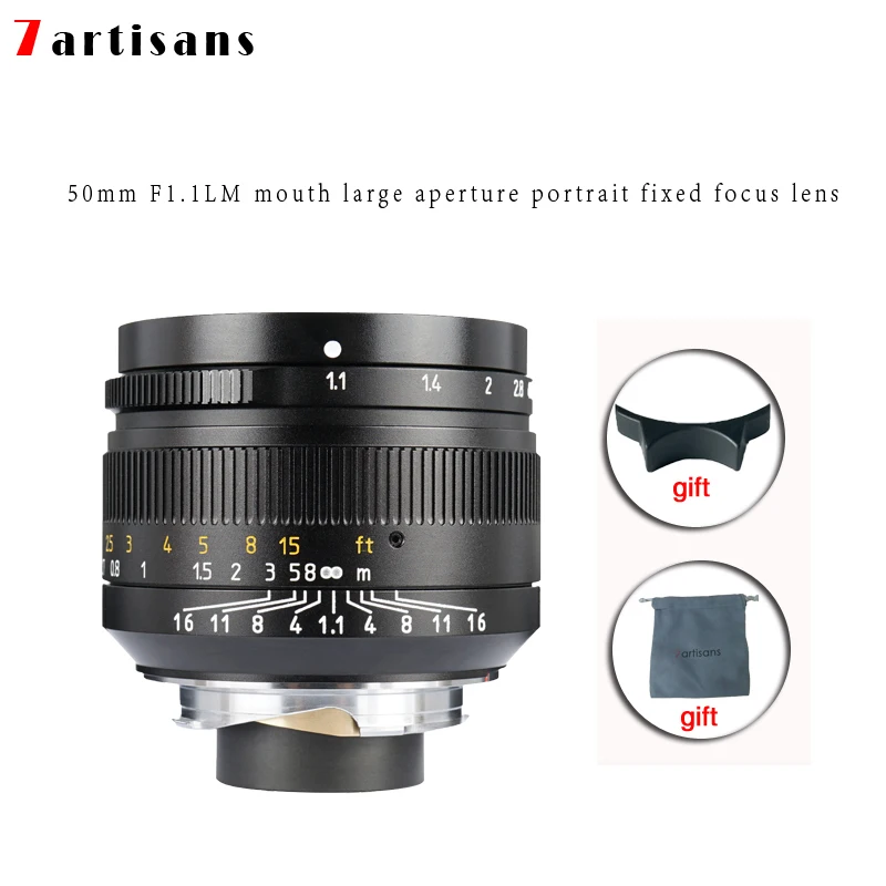 Объектив Lentes 7 Artisans Paraxial M mount для камер Leica m M240 M3 M5 M6 M7 M8 M9 M9p M10 50 мм F1.1|Объективы
