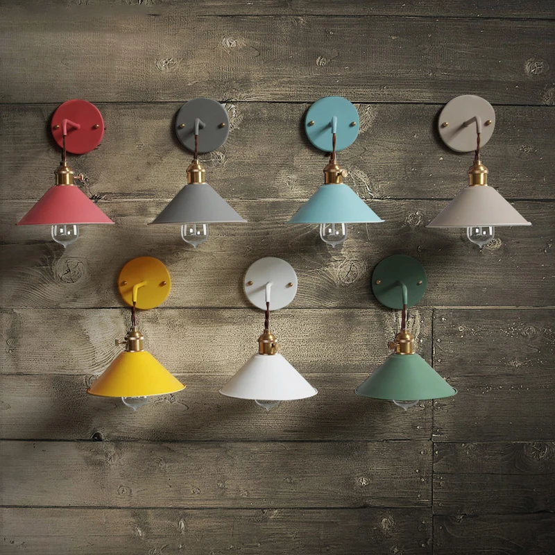 

SEETTEMBRE Modern Wall Lamps Metal Living Room Bedroom Bedside Wall Light Colorful E27 Decoration light EMS Free Shipping