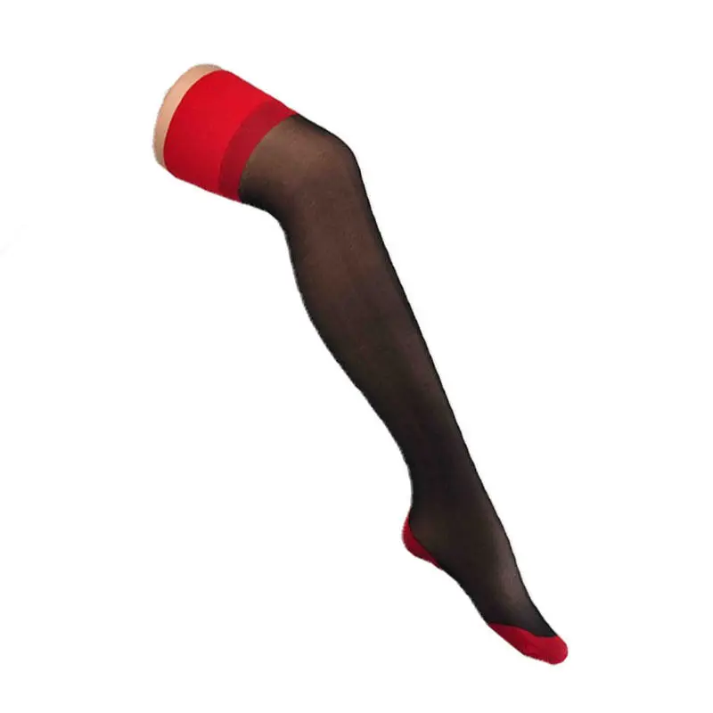 1 пара, сексуальные женские облегающие чулки выше колена, чулки, нижнее белье, аксессуары для одежды - Цвет: black red