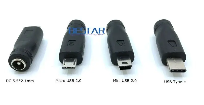 5v Dc 5.5 * 2.1 Mm Power Jack Usb 3.1 Type C Usb-c Type-c 5.5mm *2.1mm Mini  Usb & Micro Usb Dc Power Connector Adapter - Data Cables - AliExpress