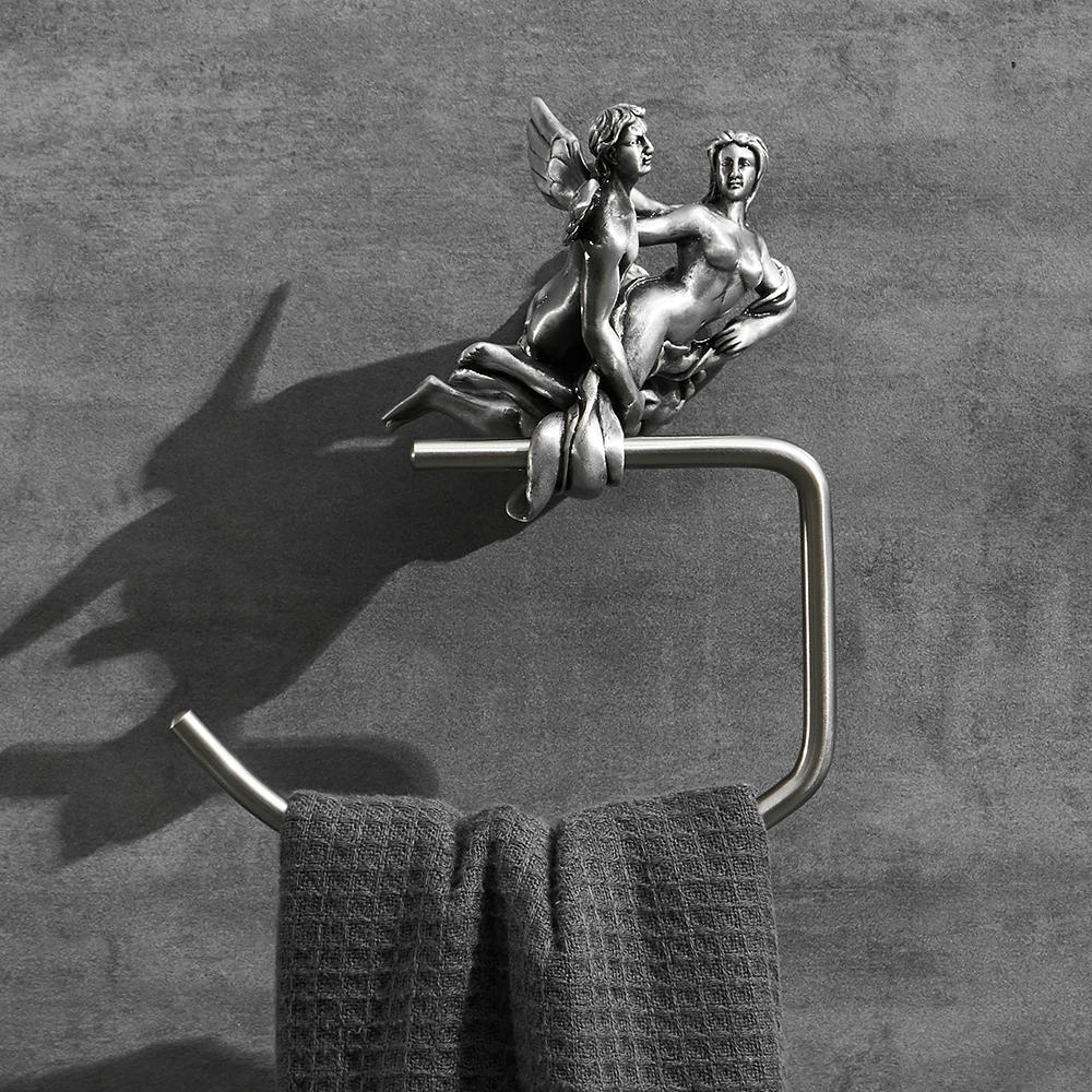 Paper Holders  Bathroom Accessory Chrome Romantic Bath Hardware Set Bathroom Fitting Towel Ring Toilet Brush Holder MB-0810T