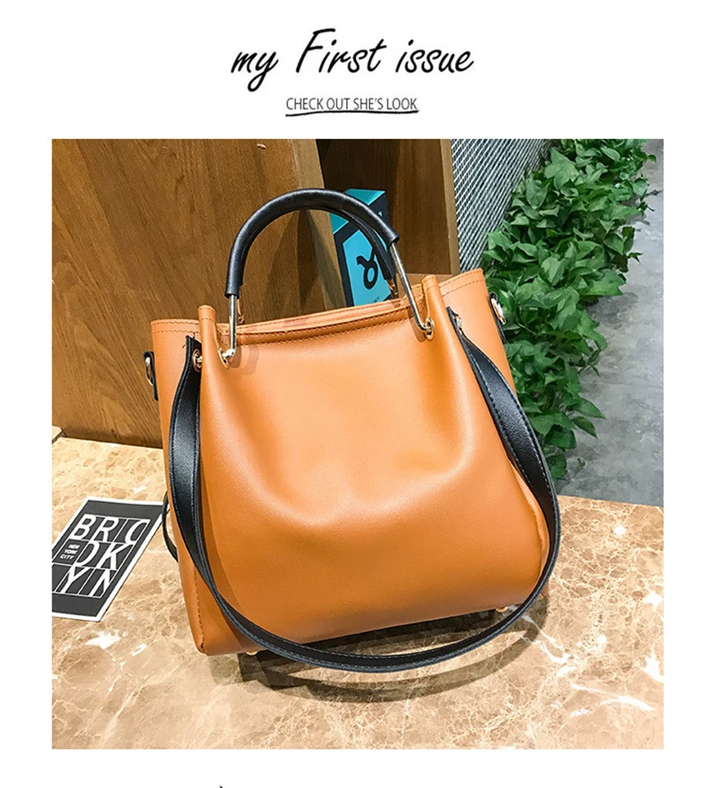 Fashion 4 Pcsset Women Composite Handbag Ribbon Shoulder Crossbody Bucket Bag Totes Large Capacity Casual Female Shopper SS3511 (10)