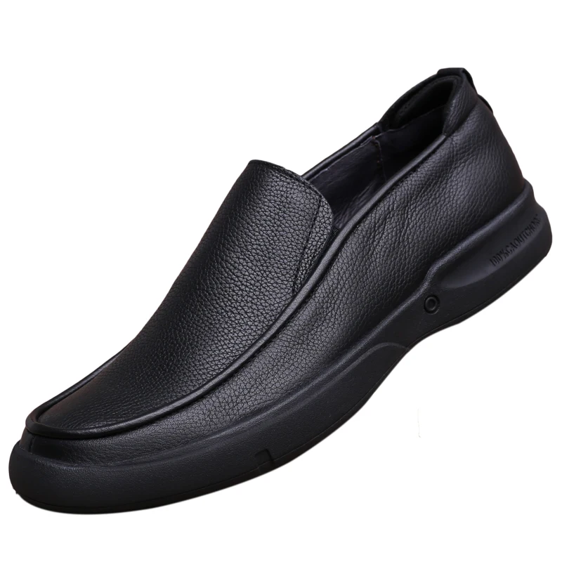 Monstceler Brand Men's Genuine Leather Shoes British Style Leisure Loafer Shoes Soft Bottom Wear-resistant Comfortable Shoes
