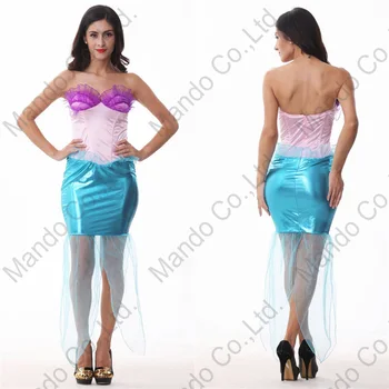 

Women Green Mermaid forest goddess Cosplay Costume Fairy Tale Halloween Dress