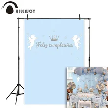 Allenjoy photography backdrops blue pink little angel Happy birthday party background photocall baby shower photobooth photo цена Allenjoy photography backdrops blue pink little angel Happy birthday party background photocall baby shower photobooth photo цены онлайн