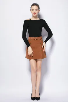 

Faldas Special Offer A-line Empire Above Knee, Mini Saia Tutu Europe And America 2019 New Style Women's High Waist A Word Skirt