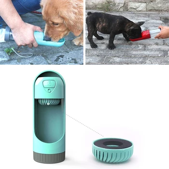 

Portable Dog Bottle Dispenser Outdoor Drinking Water Dispenser Travel Adjustable Activated Carbon Filter Cup Summer Pet Products