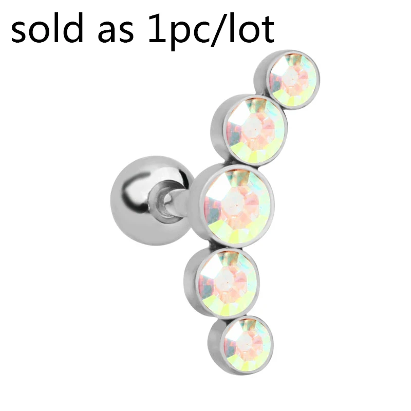 1PC Colorful Lip Stud Ring Steel Ear Tragus Cartilage Piercing Oreja Earring Ear Stud Flower Helix Sexy Body Piercing Jewelry 