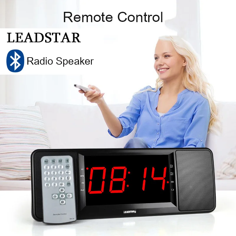 LEADSTAR Remote Control Bluetooth Speaker FM Radio Handfree Deep Bass Wireless with LED Display Mic Suppoert TF card USB | Электроника
