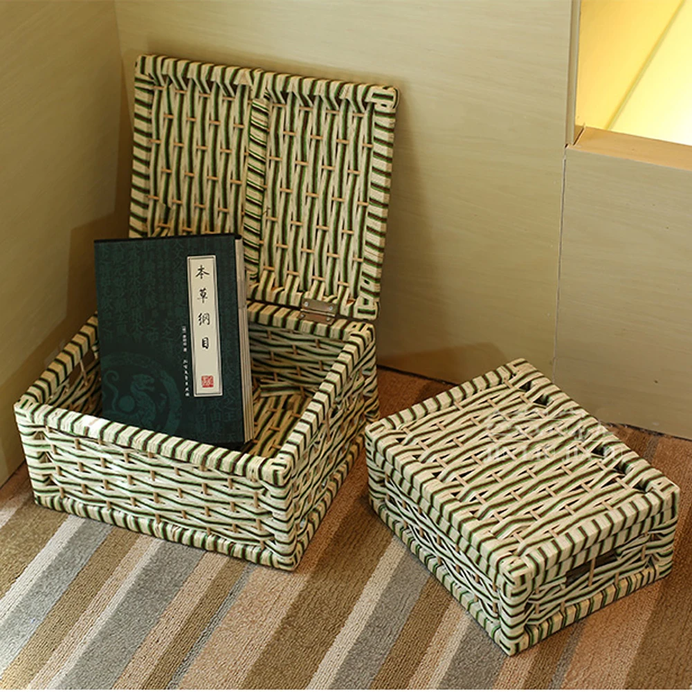 Home Storage & Organization Storage container basket Paper rope Storage Bins Rectangular Basket Organizer Box organizador cesta
