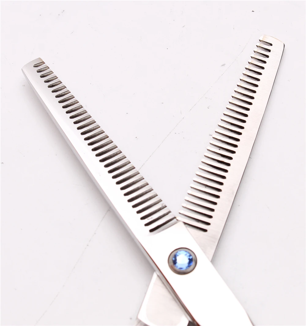 6 дюймов JP 440C настроить лого ножницы для волос Профессиональные Парикмахерские филировочные ножницы двойные боковые зубы 15% истончение C2001